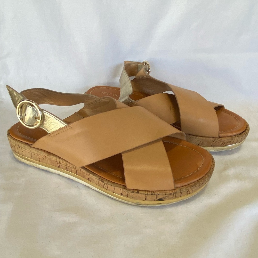 Nine West cross strap, sling back sandals